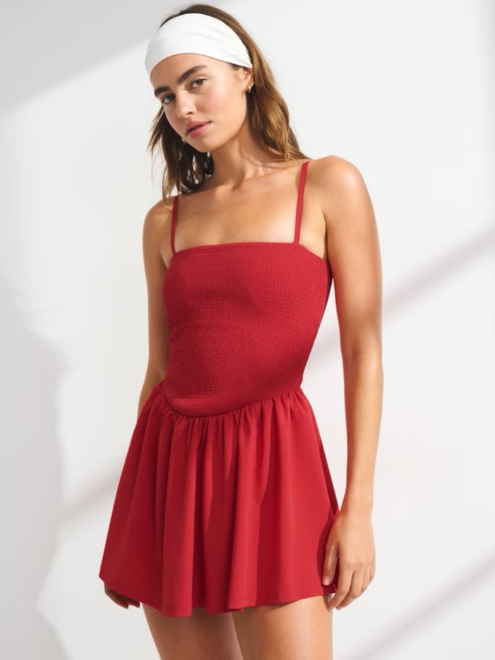 YPF Red Smocked Bodice Mini Dress